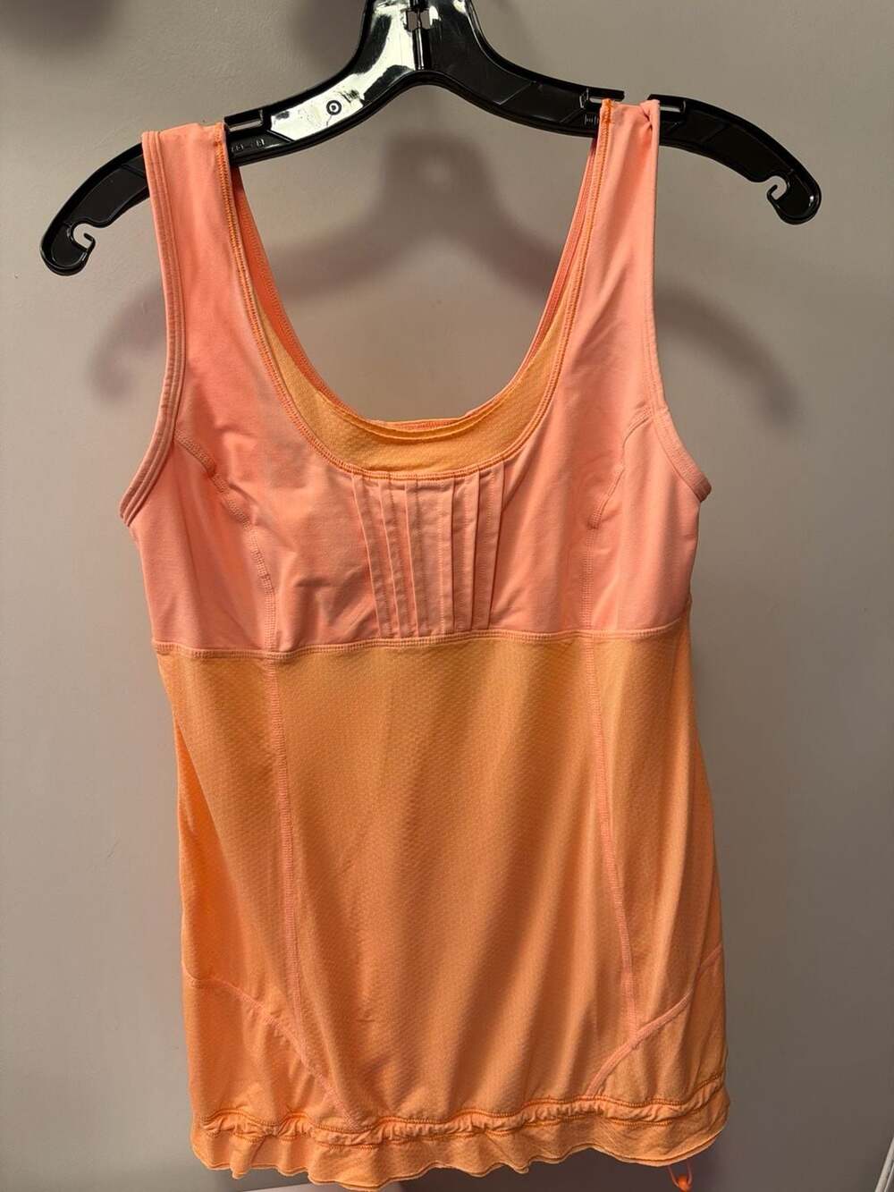 Lululemon Run Sunrise Tank Top Mango‎ Orange with Cinch Cord and Ruffle Hem SZ 6